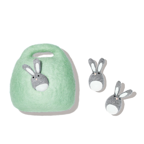 Bunnies in a Felt Burrow