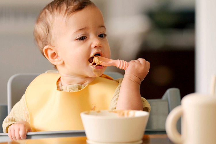 baby with food