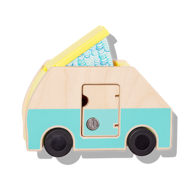 Wooden Camper With Locking Doors from The Free Spirit Play Kit