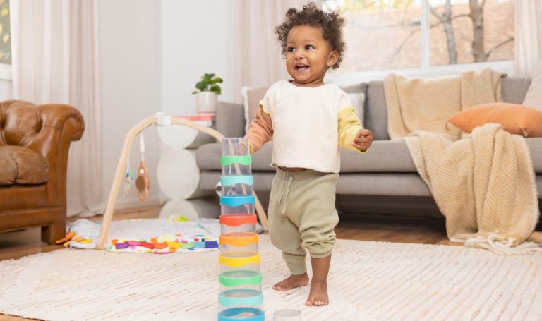 Toddler stacking Lovevery cups