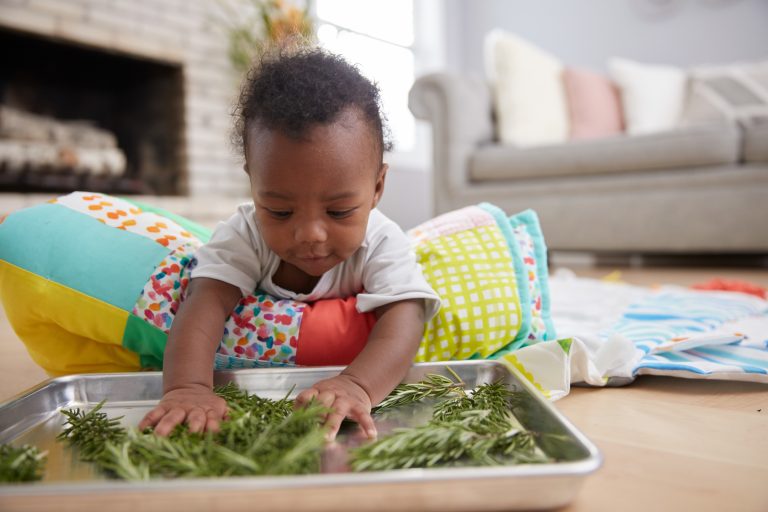 Baby doing tummy time