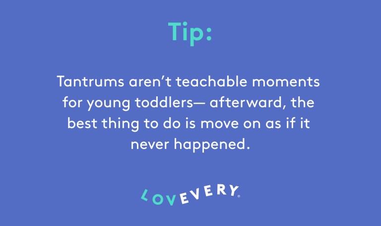 Tip: Tantrums aren't teachable moments for young toddlers